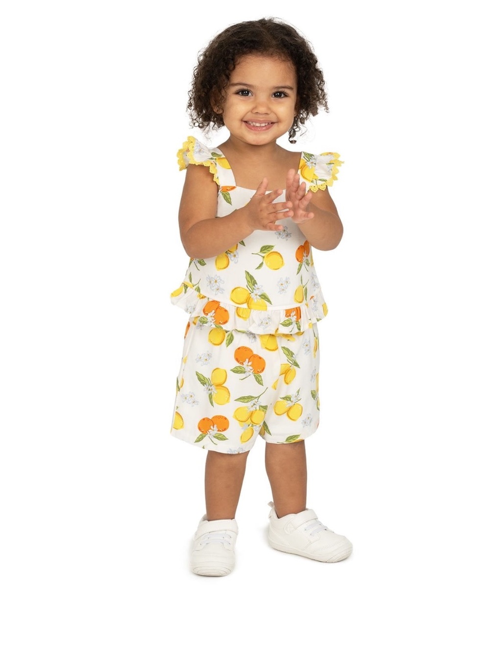 Rare Editions Toddler Girls 2 Piece Elastic Waistband Woven Short Set Lemons 2T - Picture 6 of 9